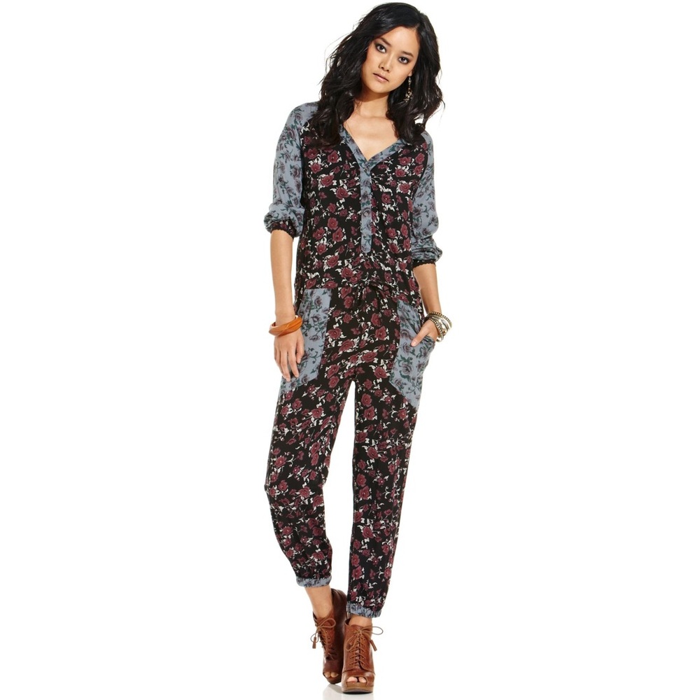 Free People Floral Jumpsuit Sheila XS